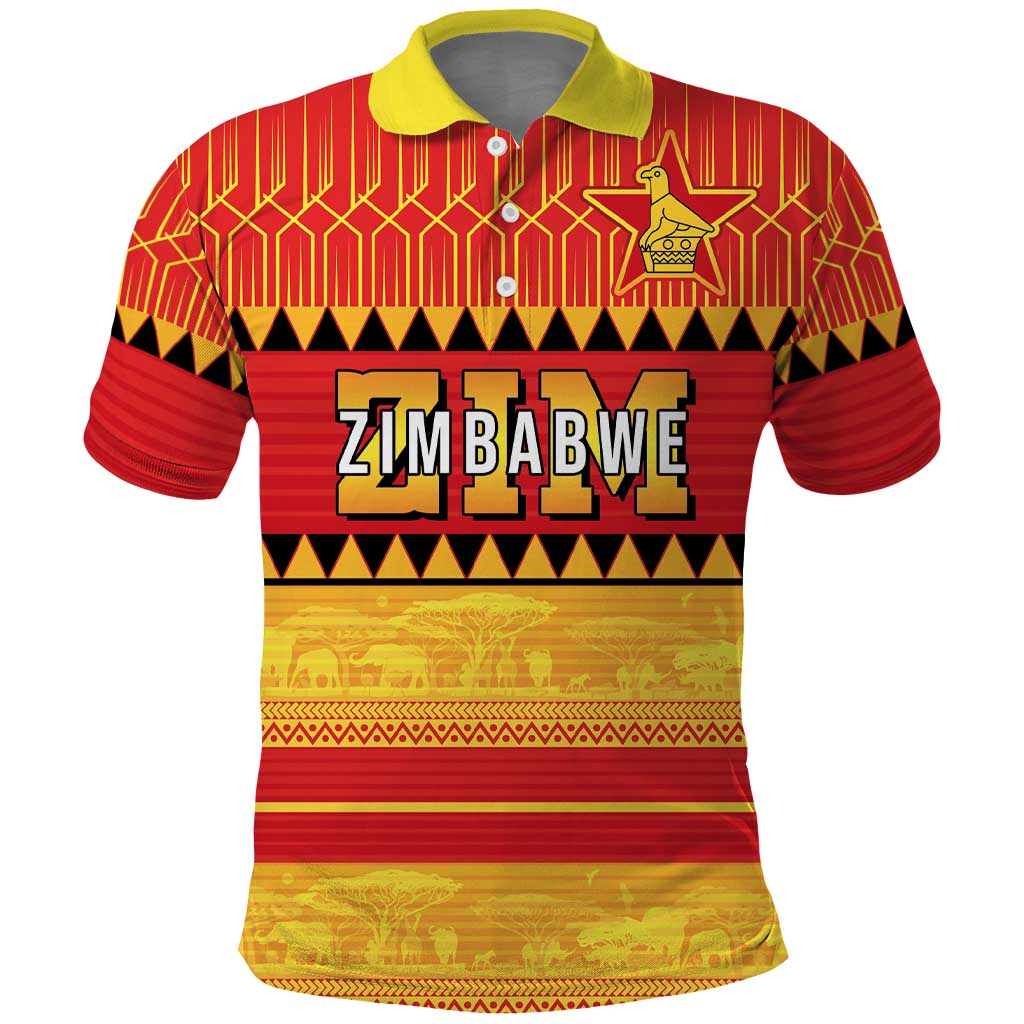 Custom Zimbabwe Cricket Polo Shirt African Heritage Stripes Style LT03