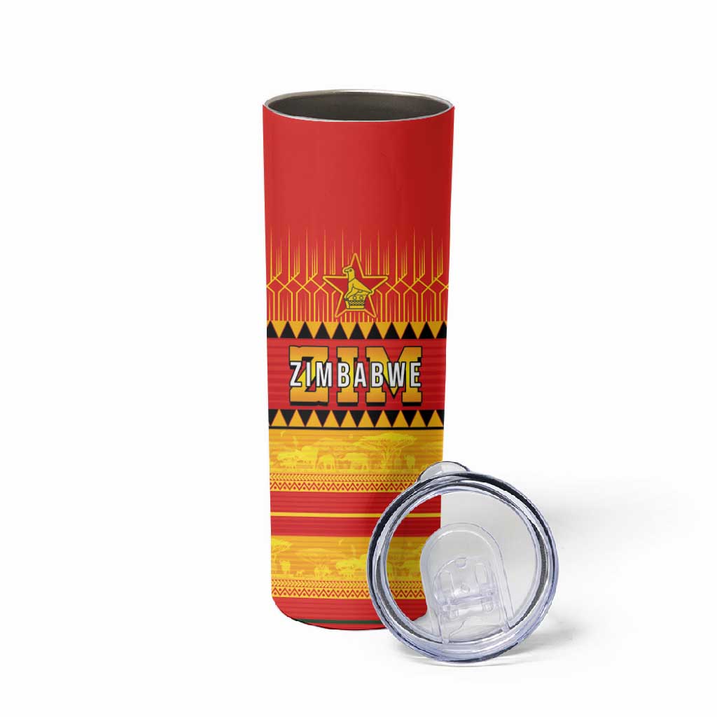 Custom Zimbabwe Cricket Skinny Tumbler African Heritage Edition LT03