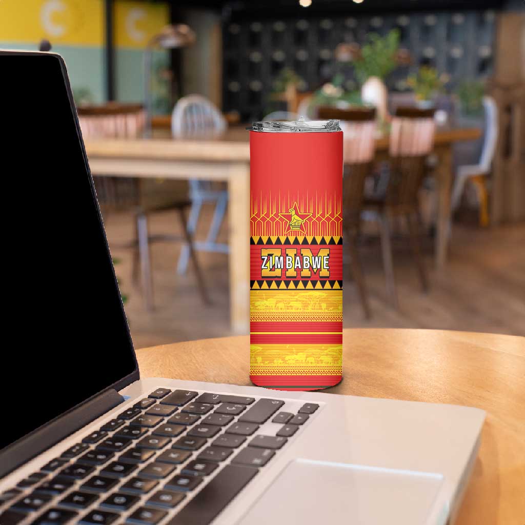 Custom Zimbabwe Cricket Skinny Tumbler African Heritage Edition LT03