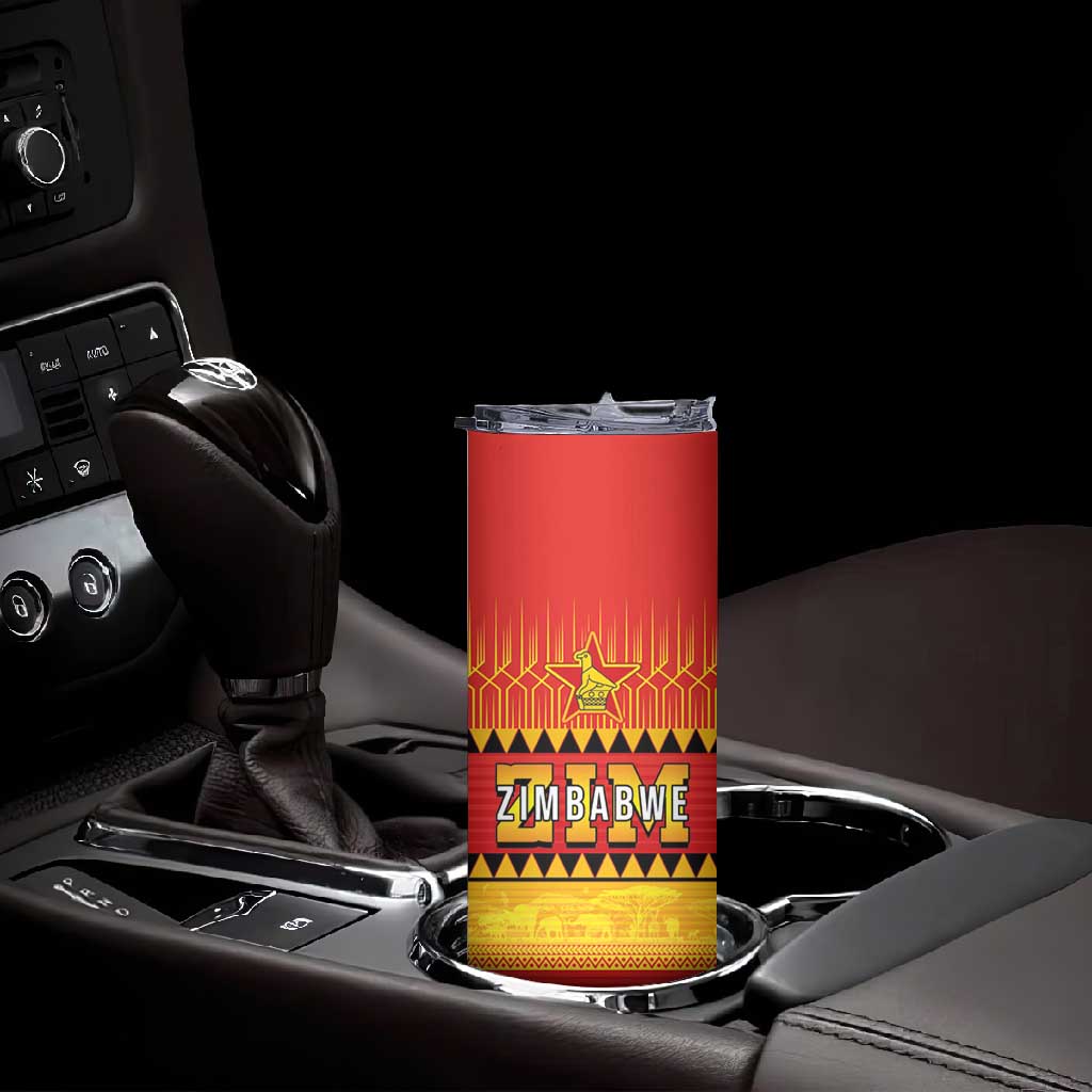 Custom Zimbabwe Cricket Skinny Tumbler African Heritage Edition LT03
