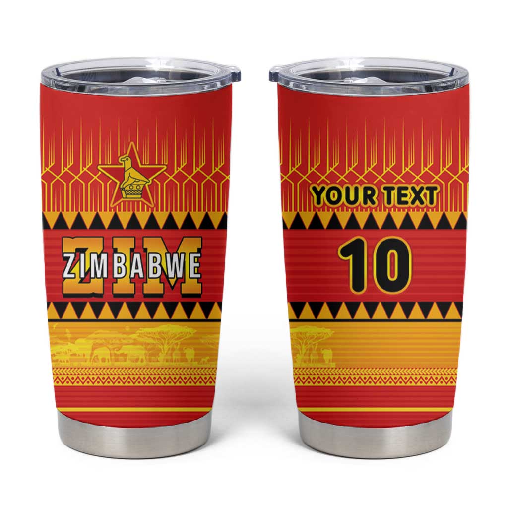 Custom Zimbabwe Cricket Tumbler Cup African Heritage Edition LT03
