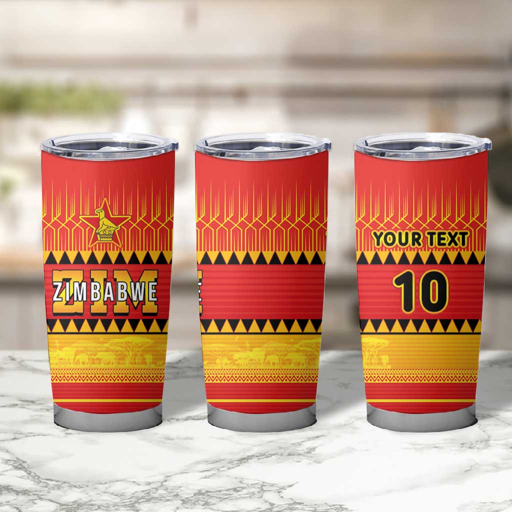 Custom Zimbabwe Cricket Tumbler Cup African Heritage Edition LT03