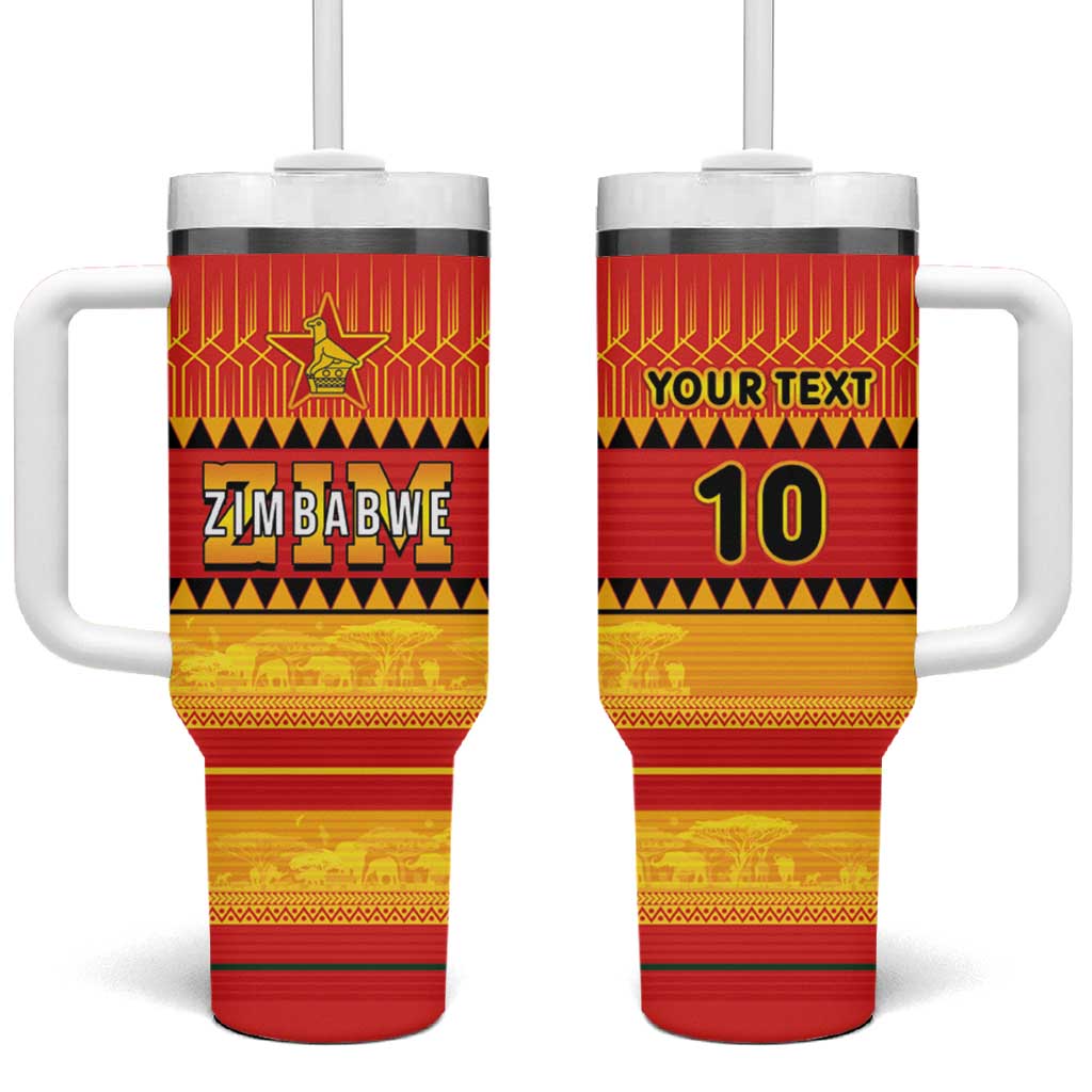 Custom Zimbabwe Cricket Tumbler With Handle African Heritage Edition LT03