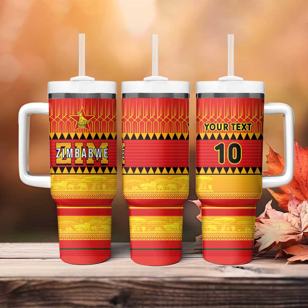 Custom Zimbabwe Cricket Tumbler With Handle African Heritage Edition LT03