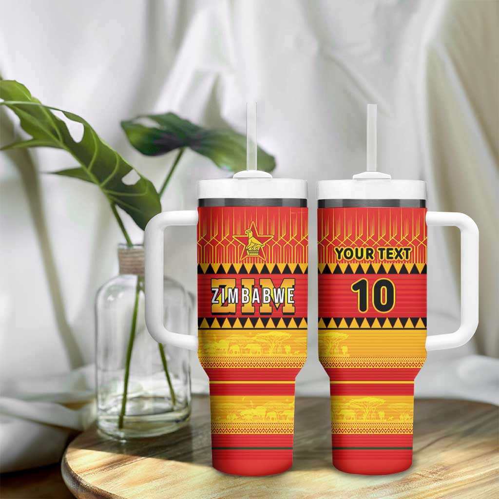 Custom Zimbabwe Cricket Tumbler With Handle African Heritage Edition LT03