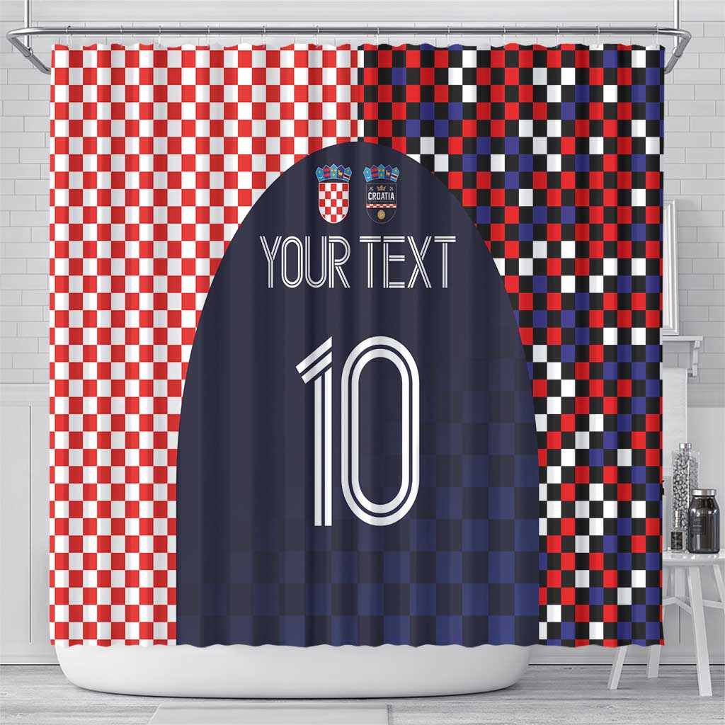 Custom Croatia Football Go Checkered Ones Shower Curtain LT03
