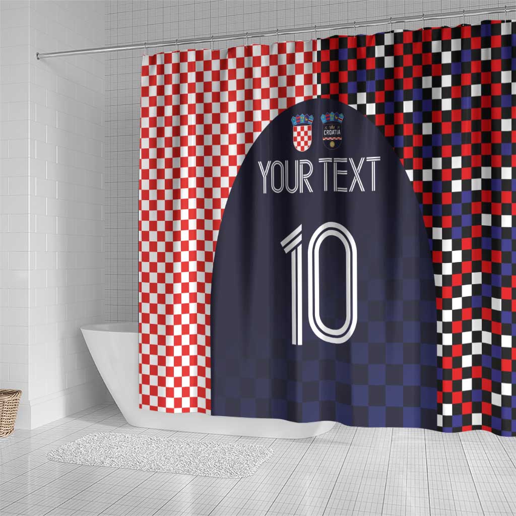 Custom Croatia Football Go Checkered Ones Shower Curtain LT03