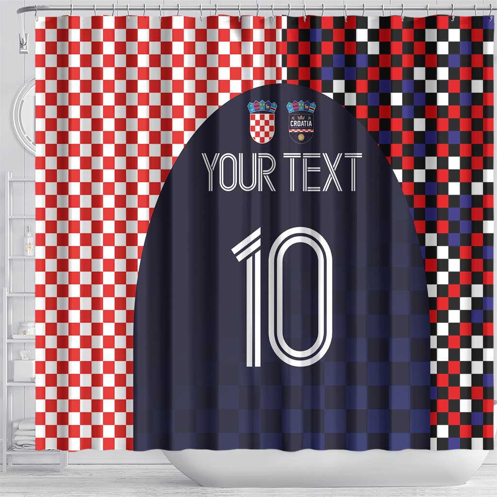 Custom Croatia Football Go Checkered Ones Shower Curtain LT03