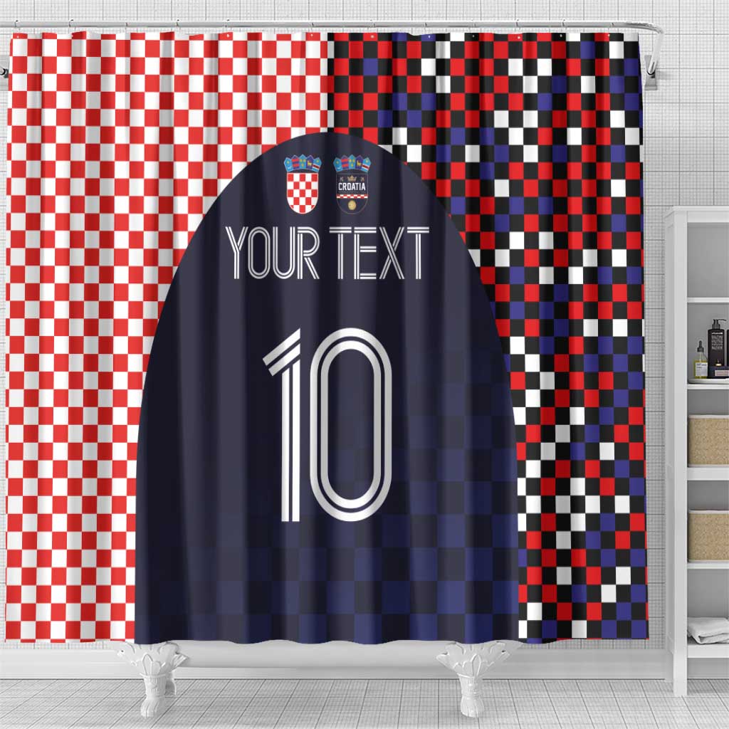 Custom Croatia Football Go Checkered Ones Shower Curtain LT03