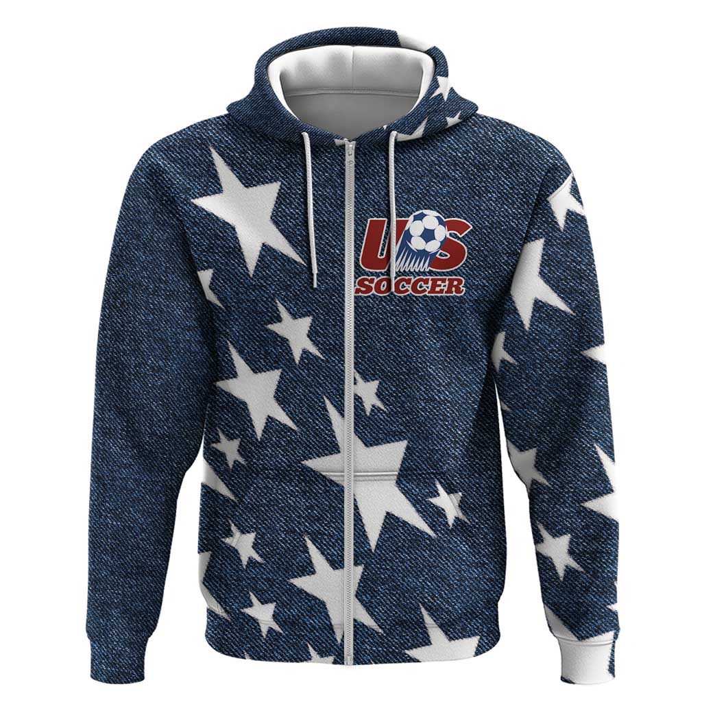 Custom United States Soccer Hoodie Retro 1994 Denim Style LT03