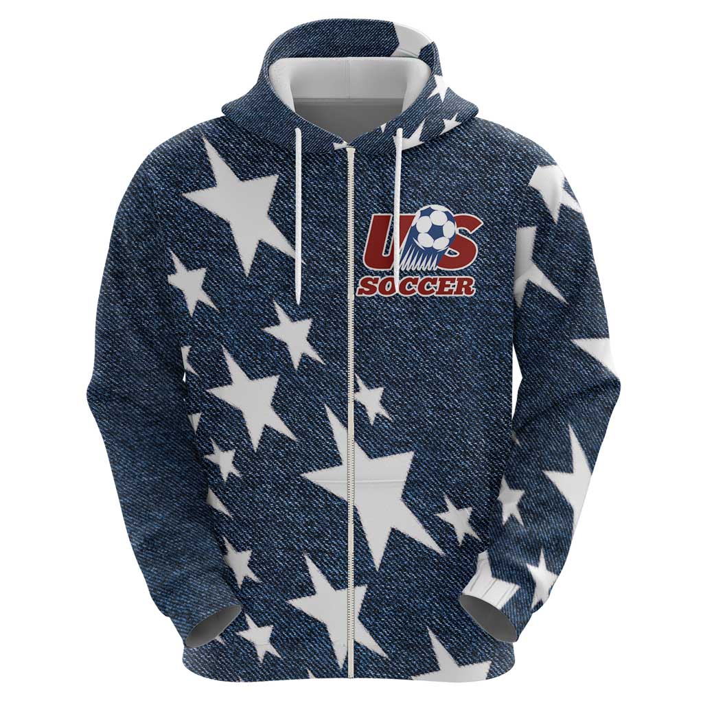 Custom United States Soccer Hoodie Retro 1994 Denim Style LT03