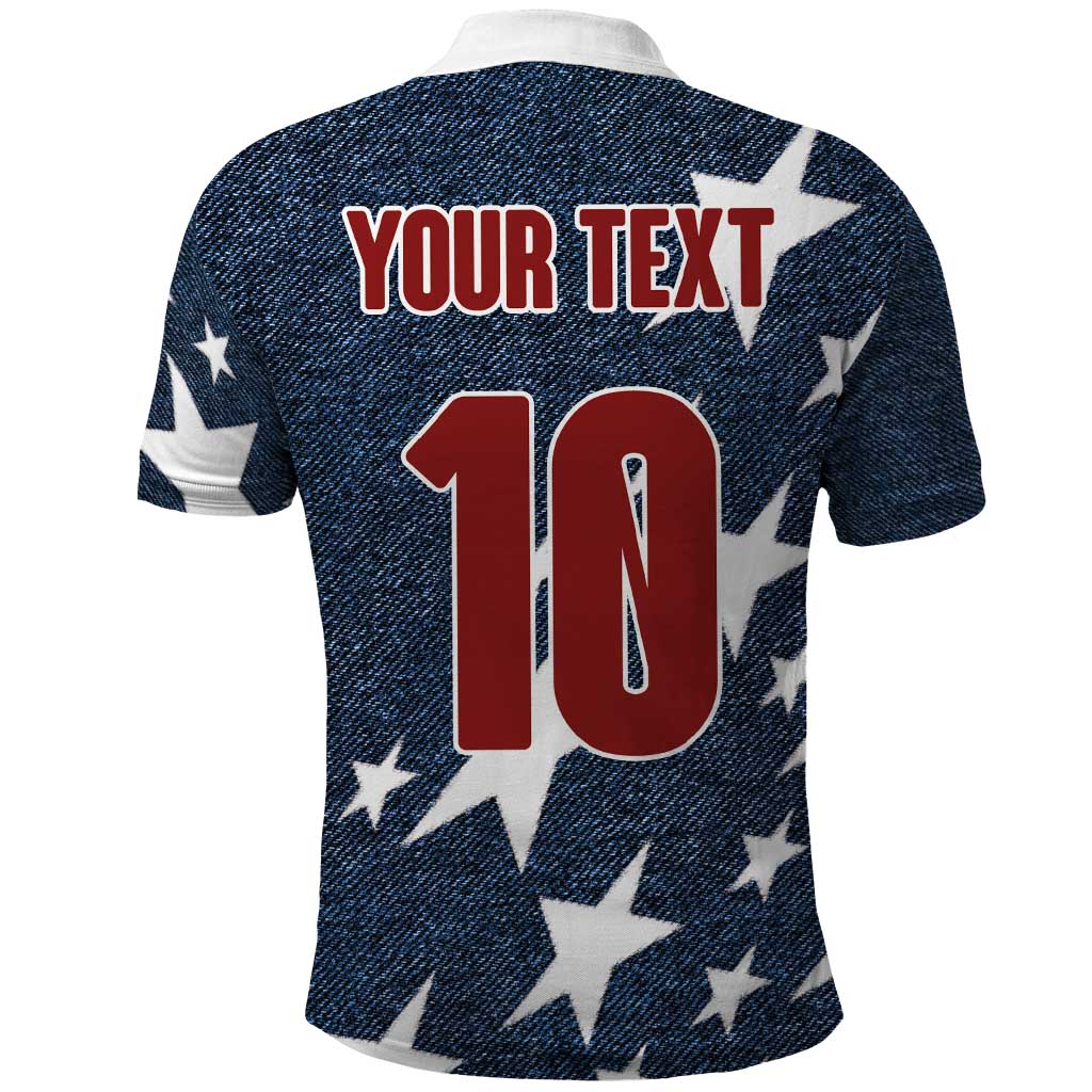 Custom United States Soccer Polo Shirt Retro 1994 Denim Style LT03
