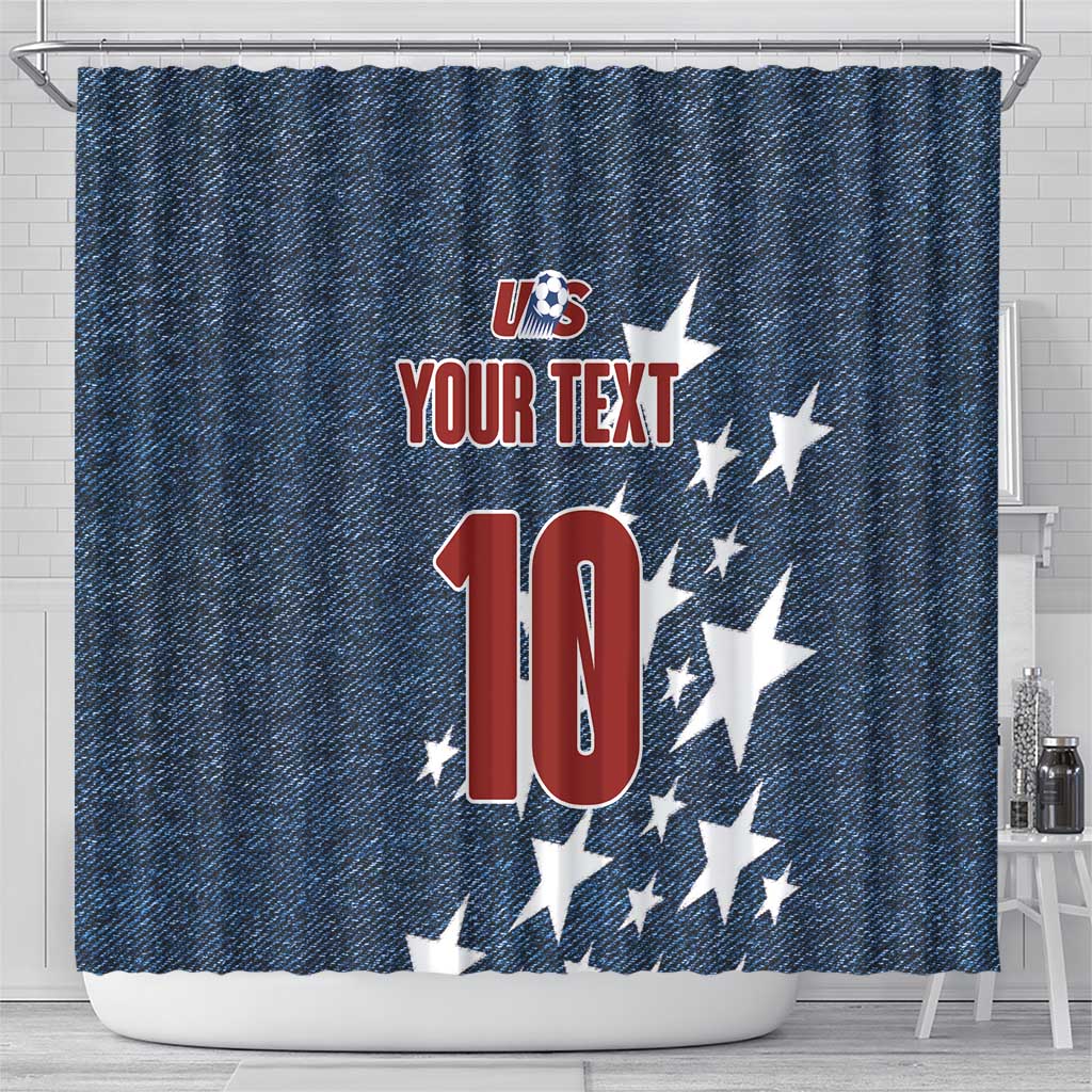 Custom United States Soccer Shower Curtain Retro 1994 Denim Style LT03
