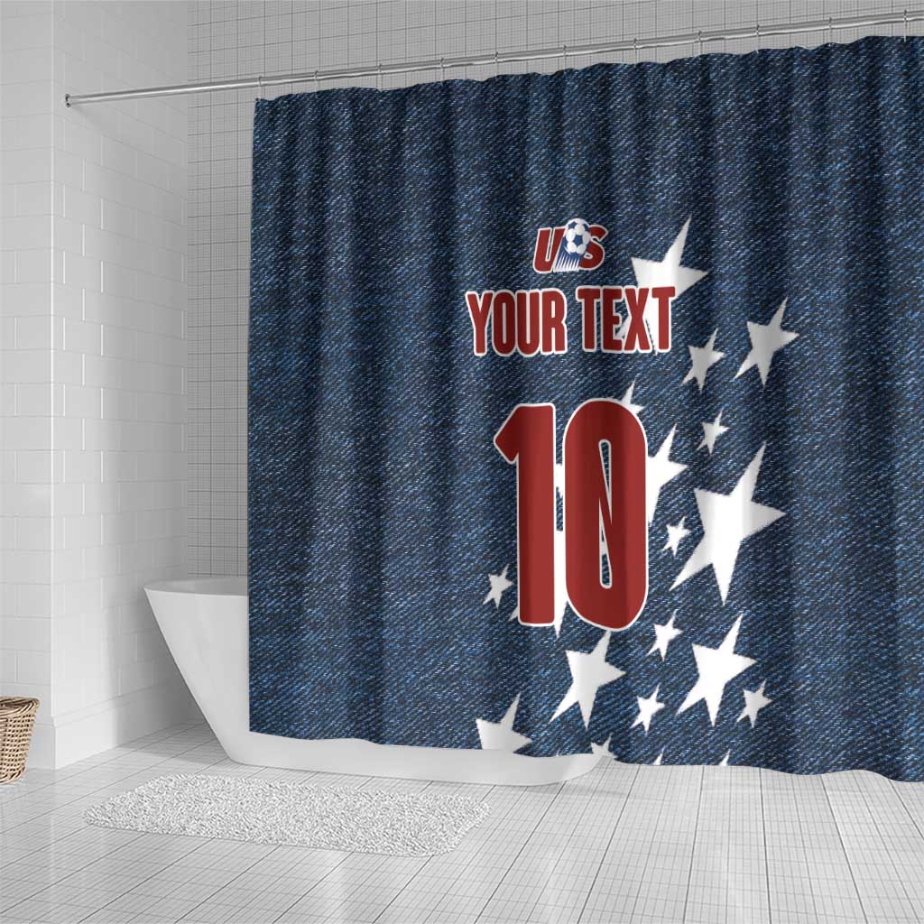 Custom United States Soccer Shower Curtain Retro 1994 Denim Style LT03