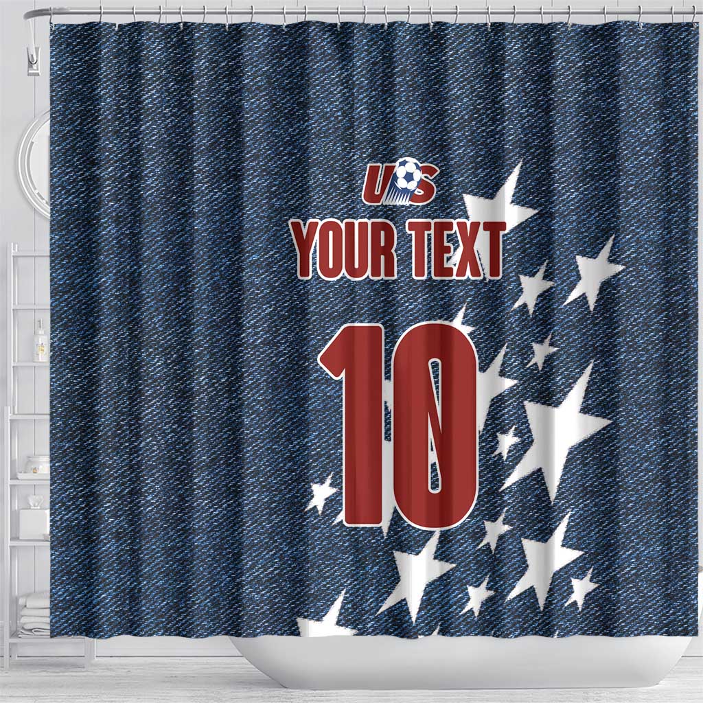Custom United States Soccer Shower Curtain Retro 1994 Denim Style LT03