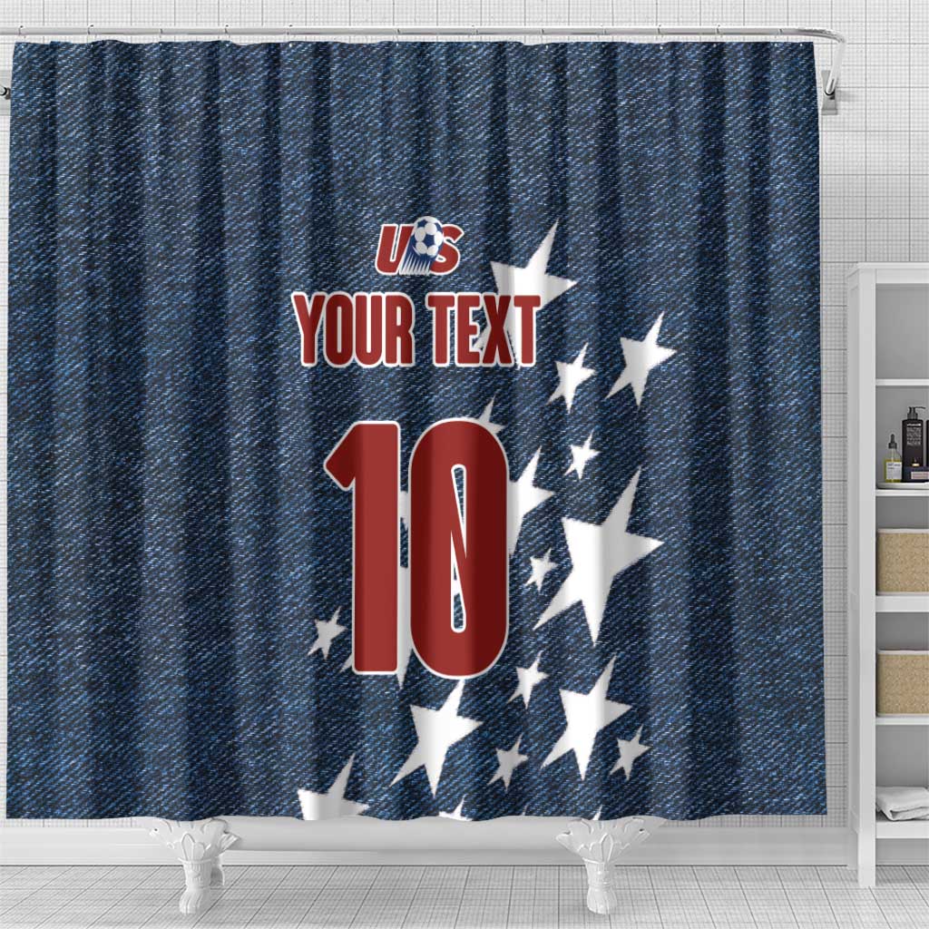 Custom United States Soccer Shower Curtain Retro 1994 Denim Style LT03