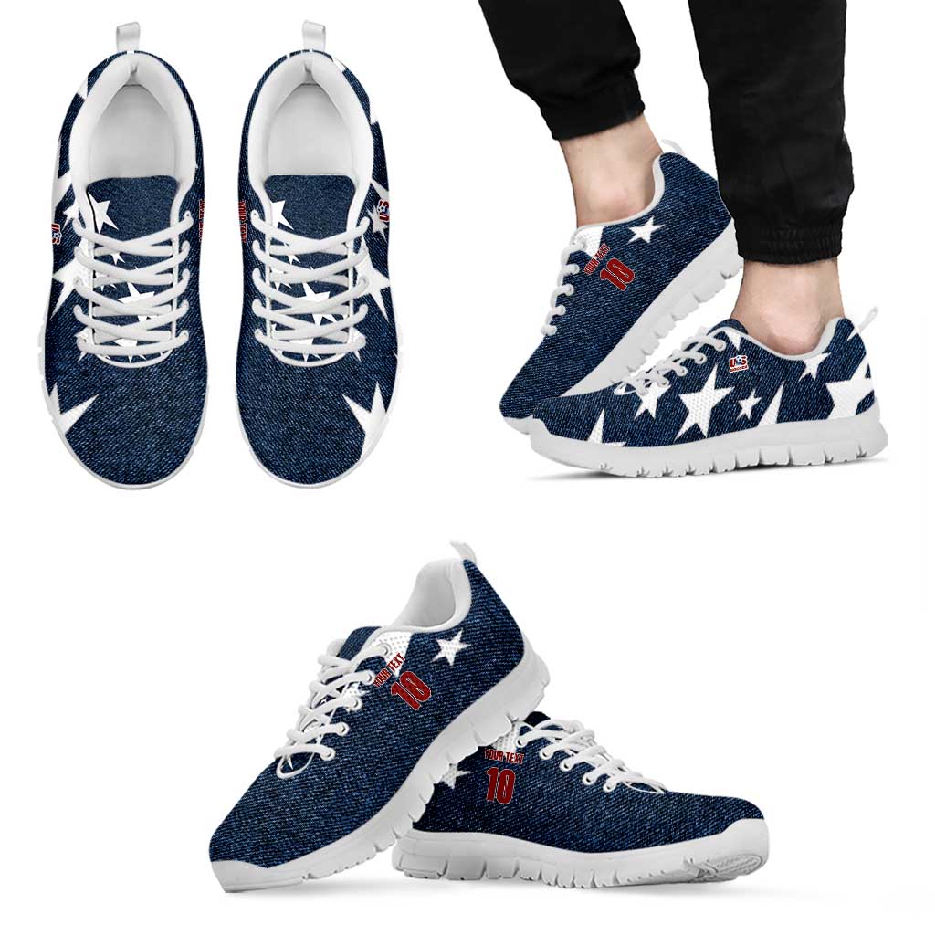 Custom United States Soccer Jersey Sneakers Retro 1994 Denim Style LT03