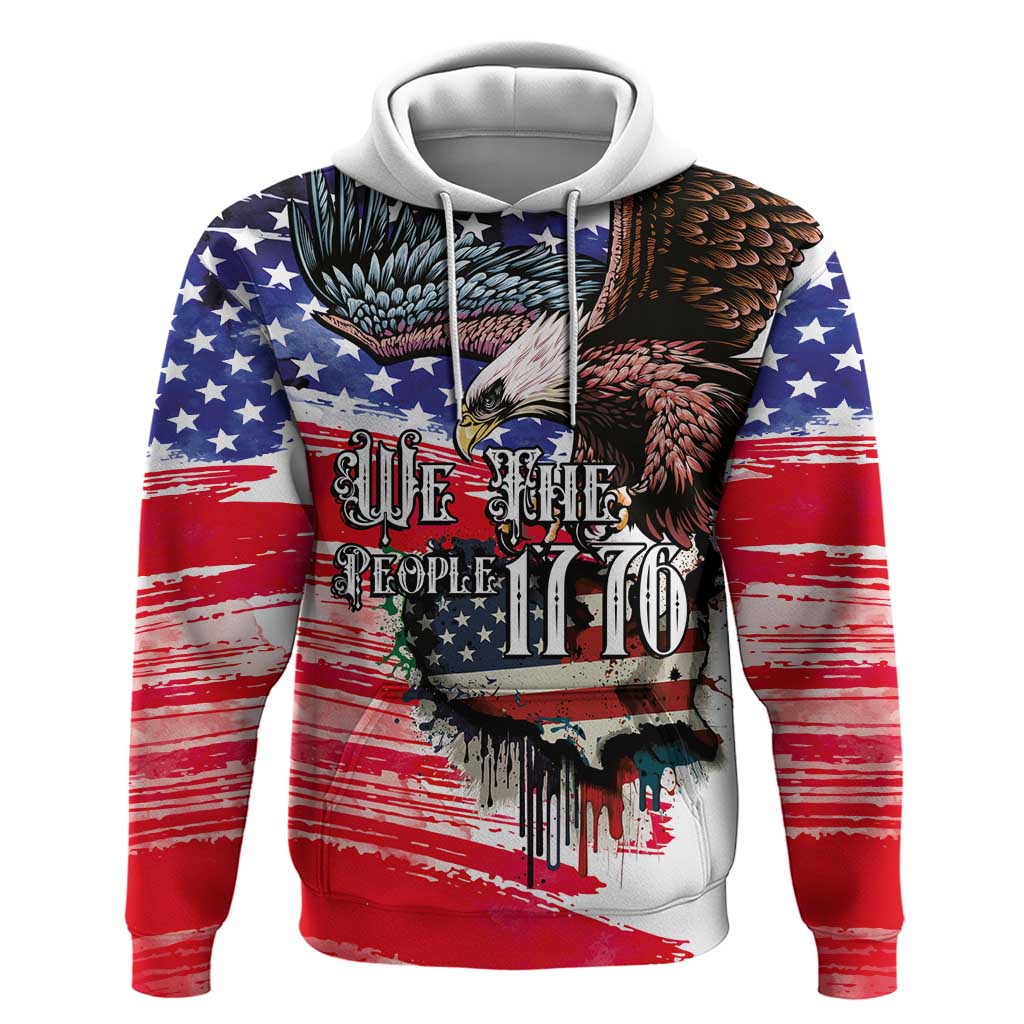 The United States Independence Day Hoodie We The People Watercolor Style LT03