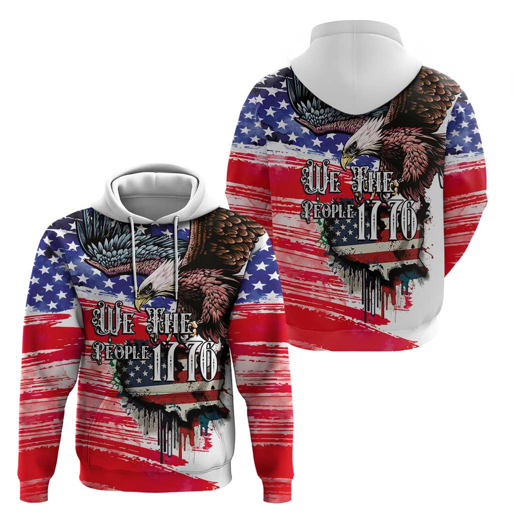 The United States Independence Day Hoodie We The People Watercolor Style LT03