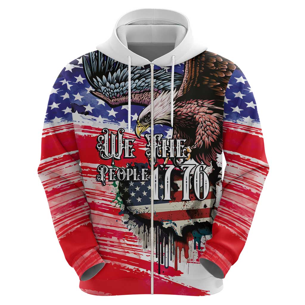 The United States Independence Day Hoodie We The People Watercolor Style LT03