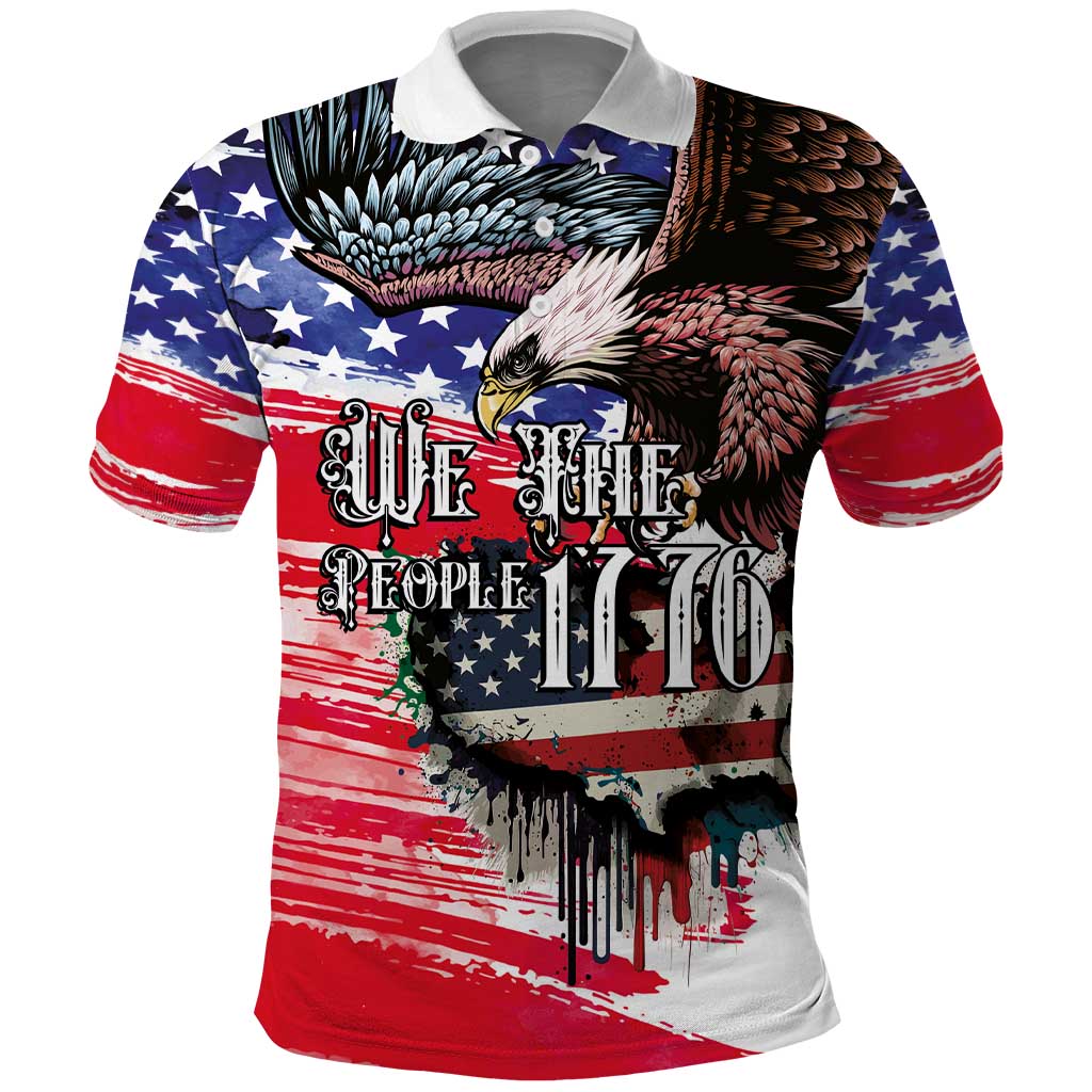 The United States Independence Day Polo Shirt We The People Watercolor Style LT03