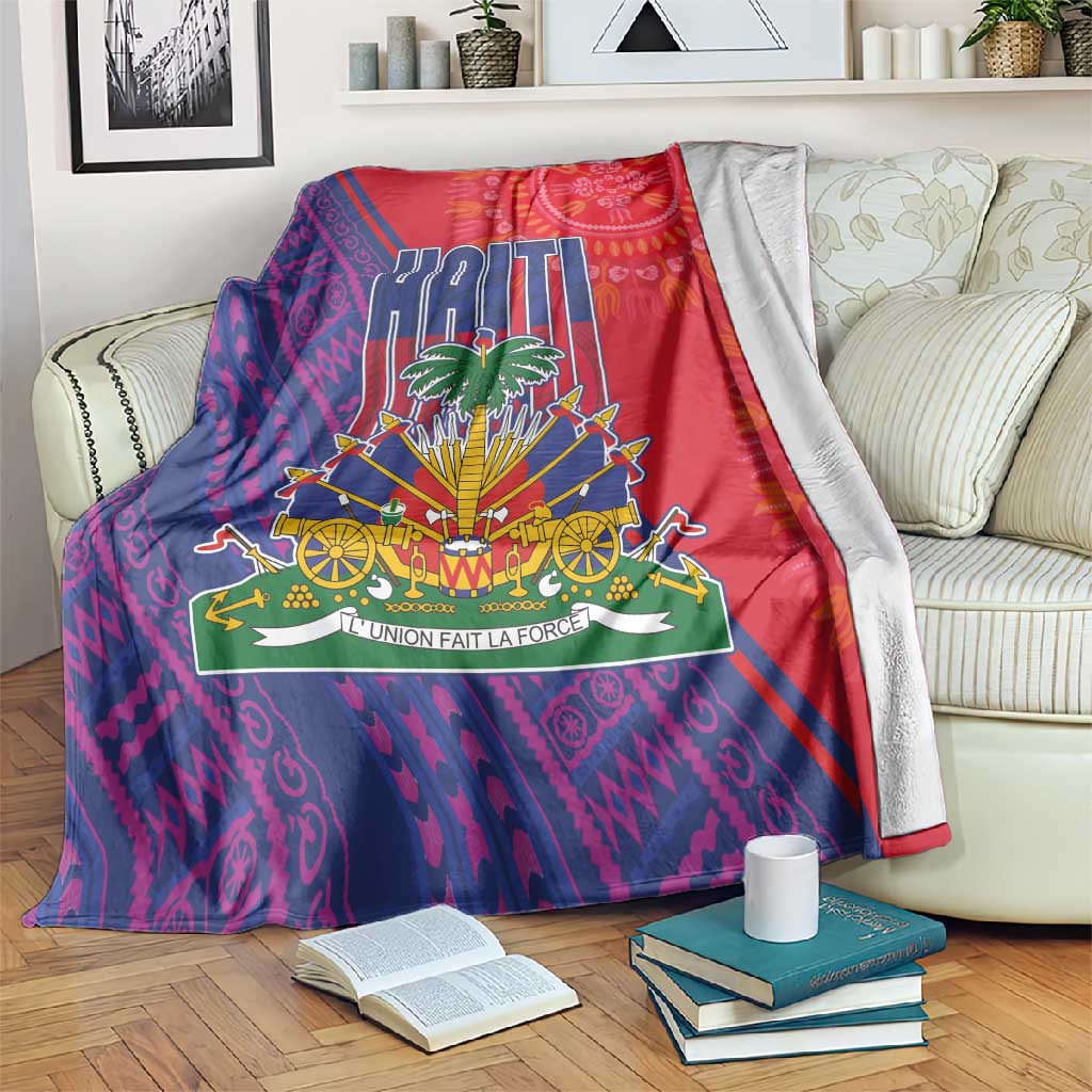 Haiti National Emblem Blanket Dashiki and Polynesian Pattern LT03
