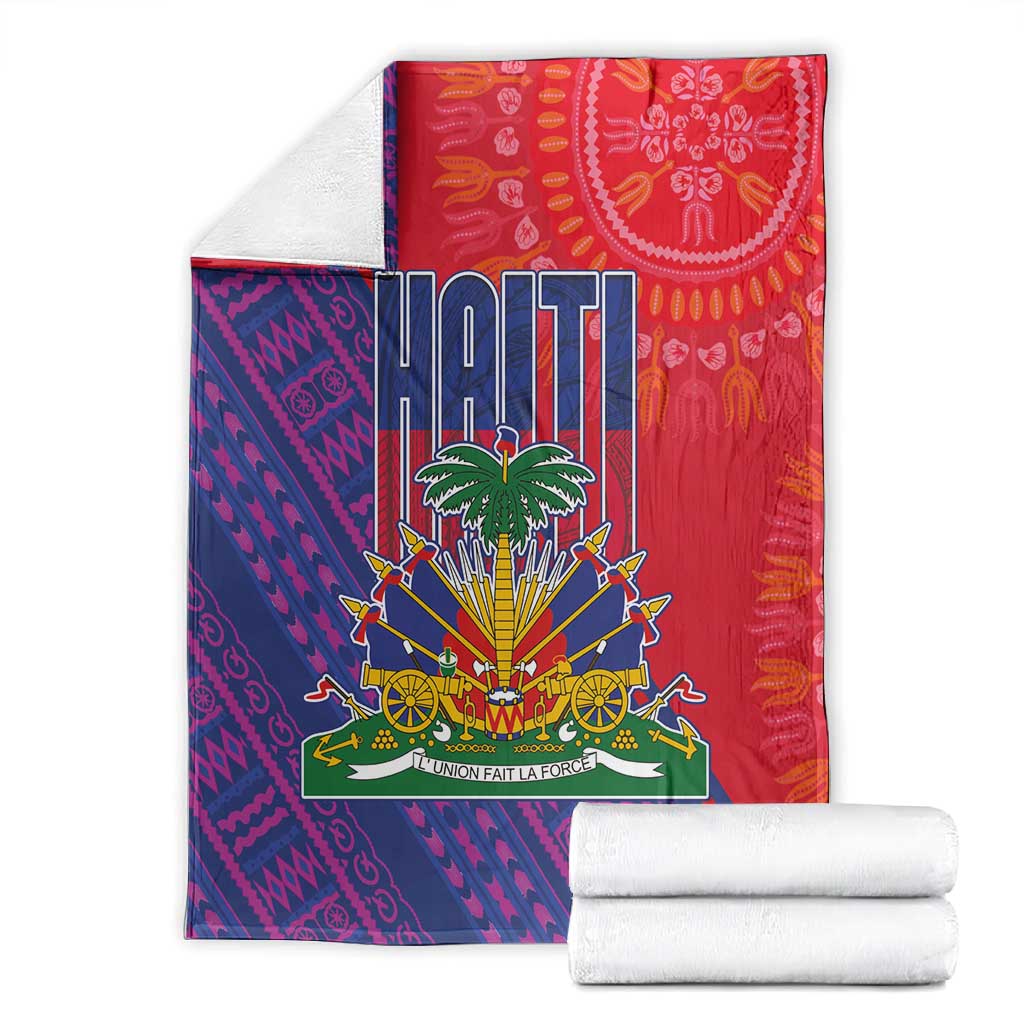 Haiti National Emblem Blanket Dashiki and Polynesian Pattern LT03