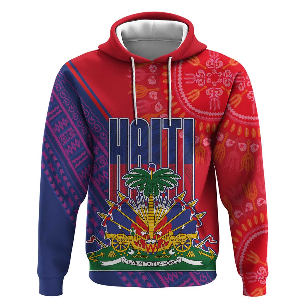 Haiti National Emblem Hoodie Dashiki and Polynesian Pattern LT03