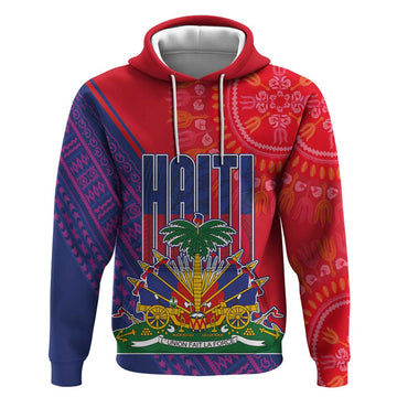 Haiti National Emblem Hoodie Dashiki and Polynesian Pattern LT03