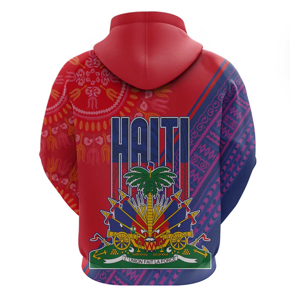 Haiti National Emblem Hoodie Dashiki and Polynesian Pattern LT03