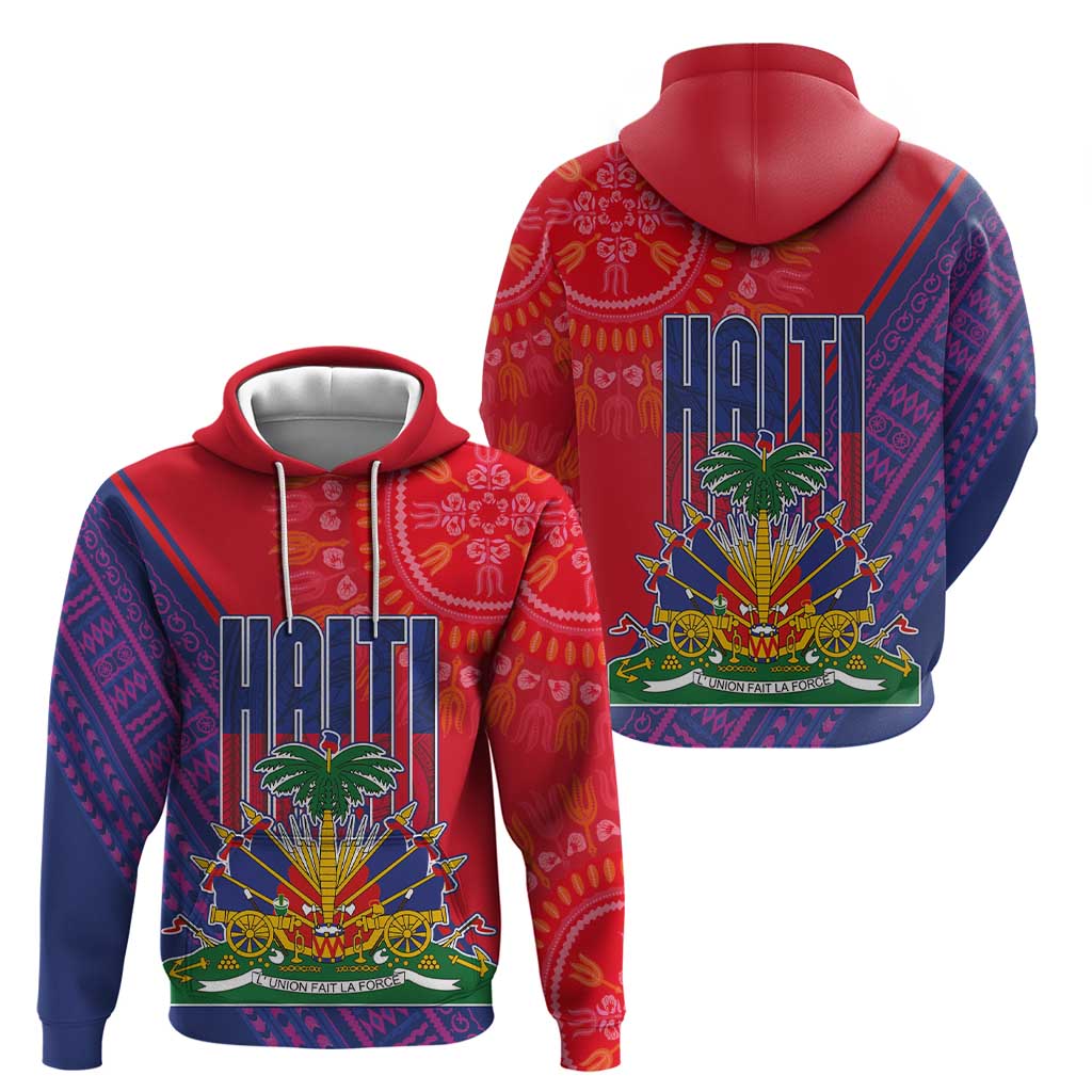 Haiti National Emblem Hoodie Dashiki and Polynesian Pattern LT03