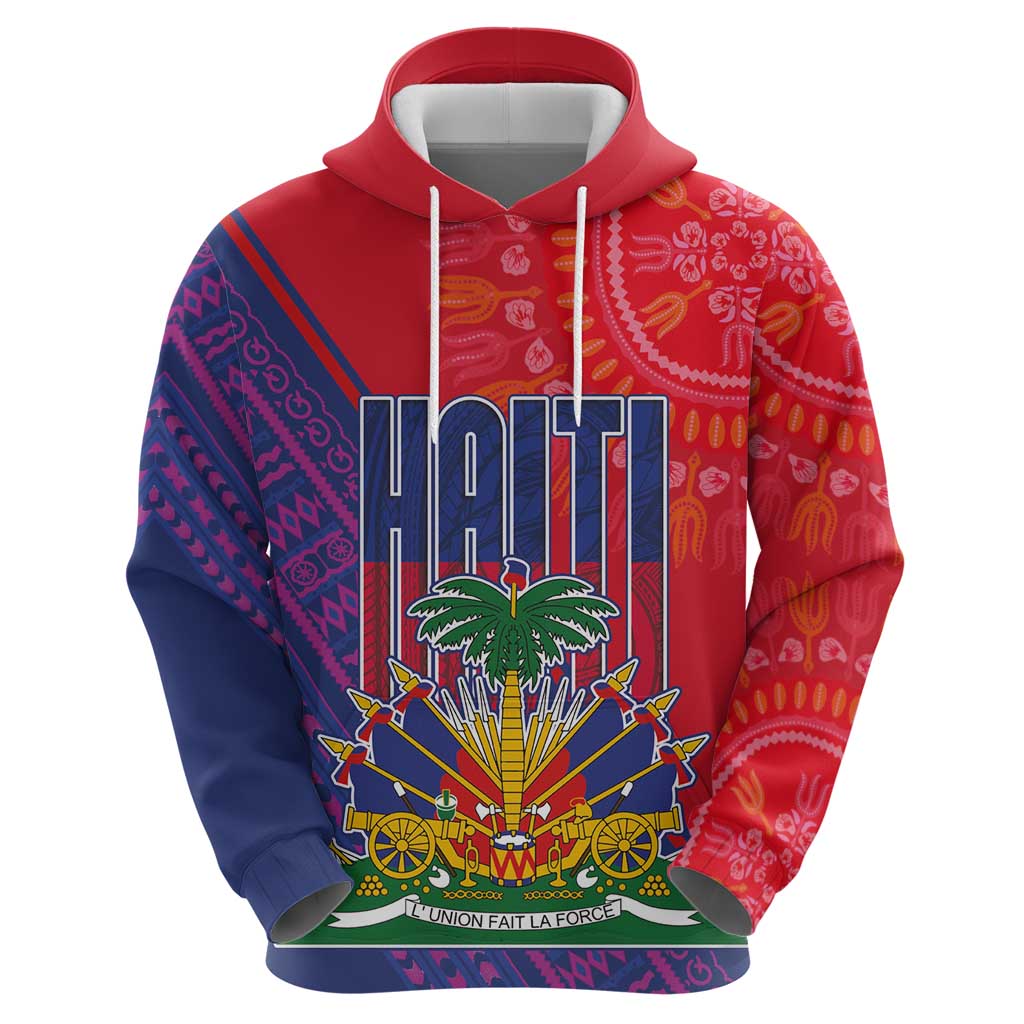 Haiti National Emblem Hoodie Dashiki and Polynesian Pattern LT03
