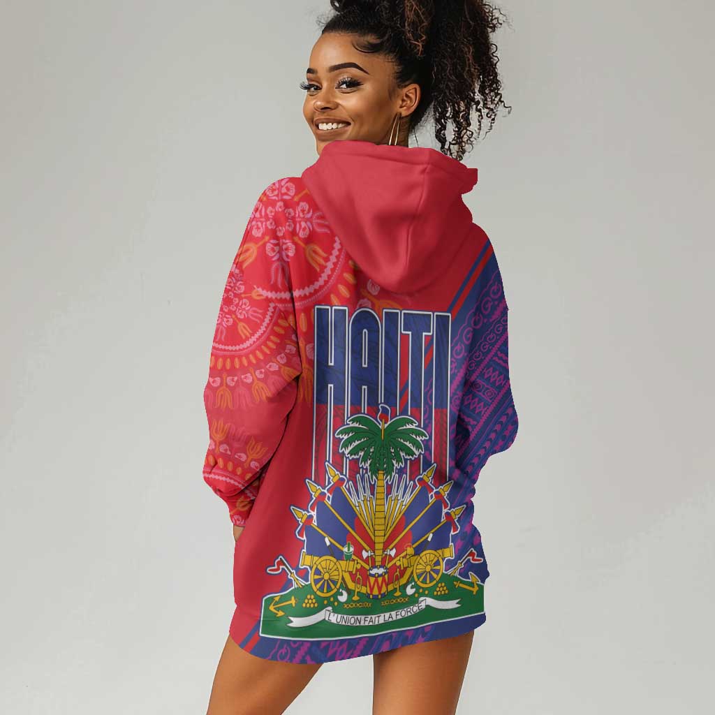 Haiti National Emblem Hoodie Dress Dashiki and Polynesian Pattern LT03