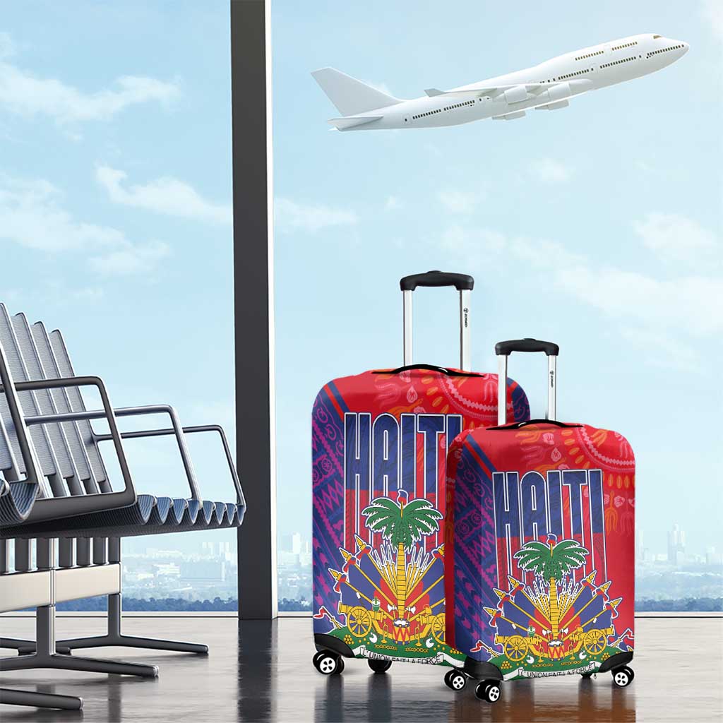 Haiti National Emblem Luggage Cover Dashiki and Polynesian Pattern LT03