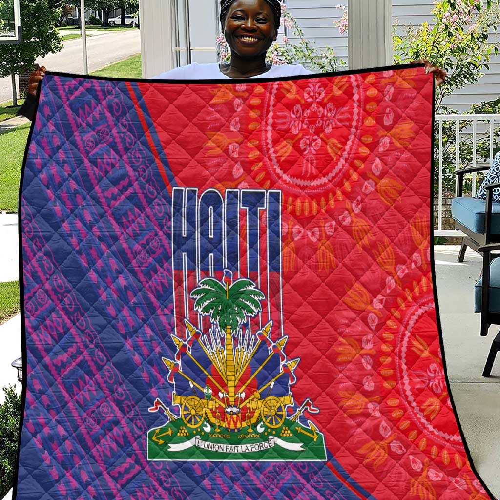 Haiti National Emblem Quilt Dashiki and Polynesian Pattern LT03