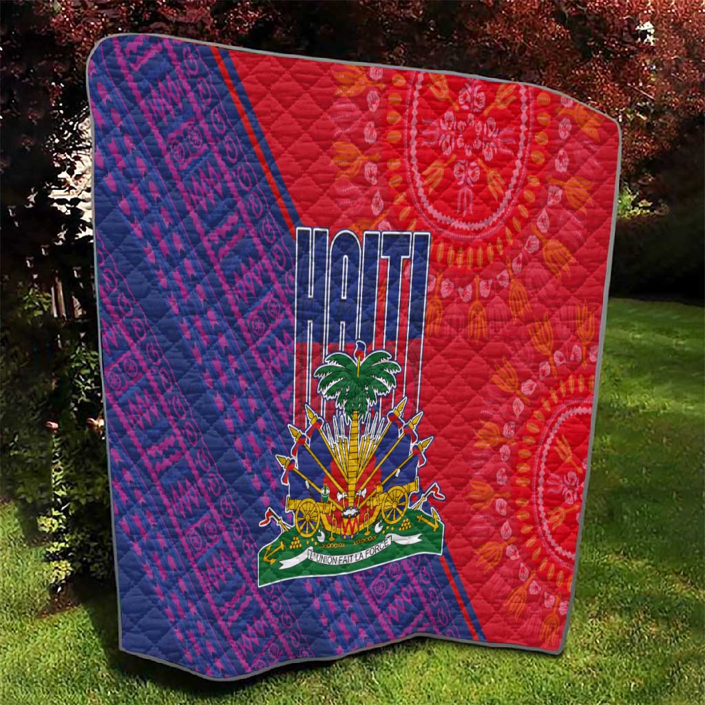 Haiti National Emblem Quilt Dashiki and Polynesian Pattern LT03