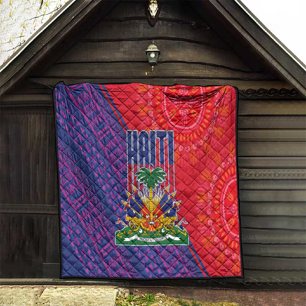 Haiti National Emblem Quilt Dashiki and Polynesian Pattern LT03