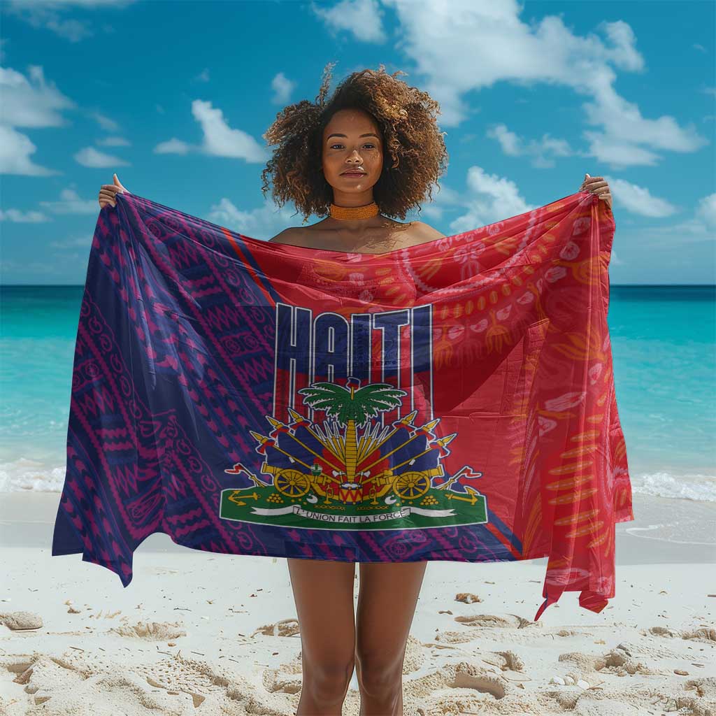 Haiti National Emblem Sarong Dashiki and Polynesian Pattern LT03