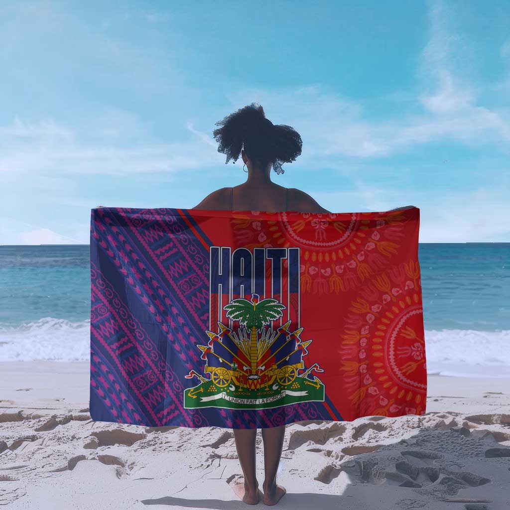 Haiti National Emblem Sarong Dashiki and Polynesian Pattern LT03