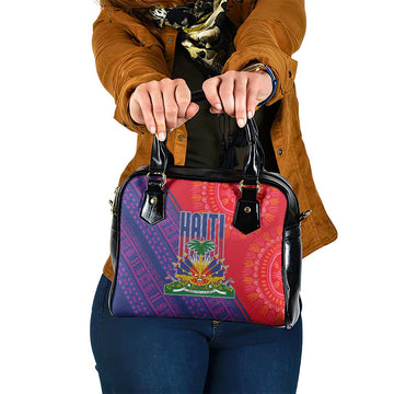Haiti National Emblem Shoulder Handbag Dashiki and Polynesian Pattern LT03