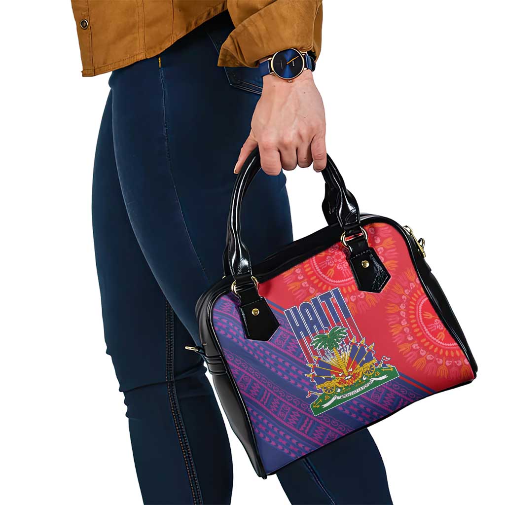 Haiti National Emblem Shoulder Handbag Dashiki and Polynesian Pattern LT03