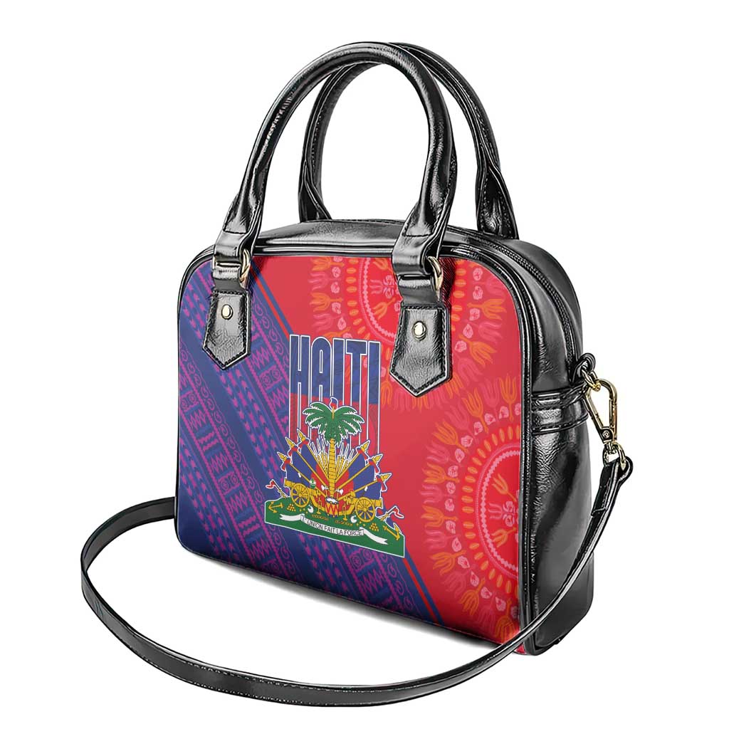 Haiti National Emblem Shoulder Handbag Dashiki and Polynesian Pattern LT03