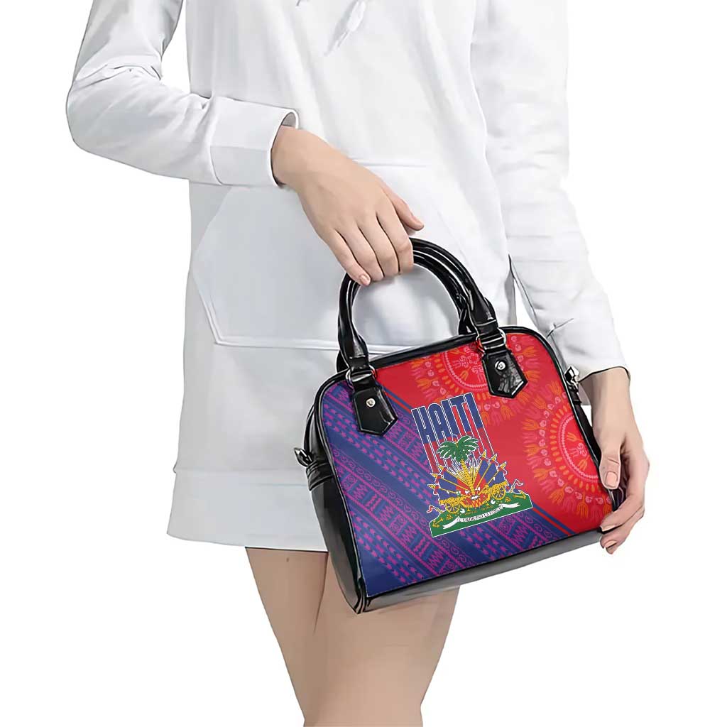 Haiti National Emblem Shoulder Handbag Dashiki and Polynesian Pattern LT03