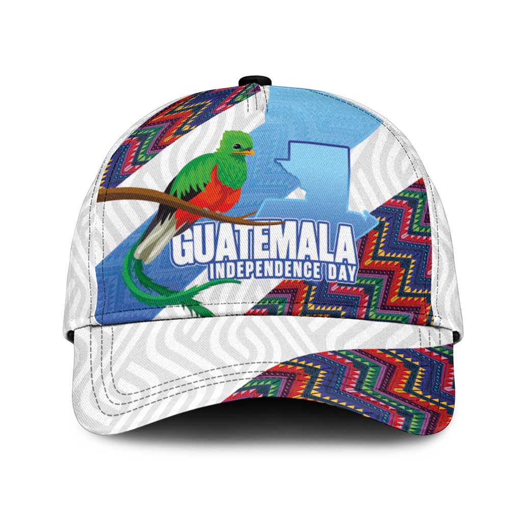 Guatemala Independence Day Classic Cap Resplendent Quetzal with Coat of Arms and Maya Textiles LT03