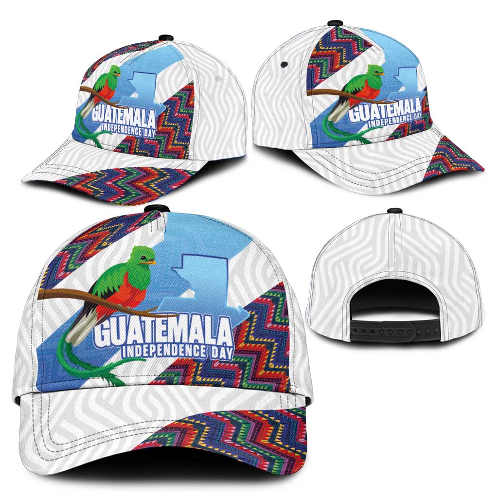 Guatemala Independence Day Classic Cap Resplendent Quetzal with Coat of Arms and Maya Textiles LT03
