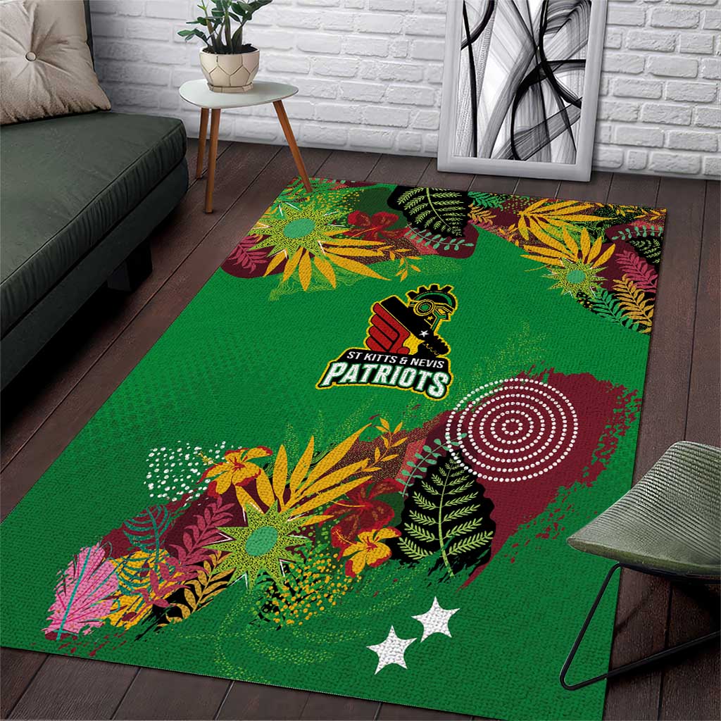 Afro-St Kitts and Nevis Cricket Patriots Area Rug Caribbean Tropical Sporty LT03