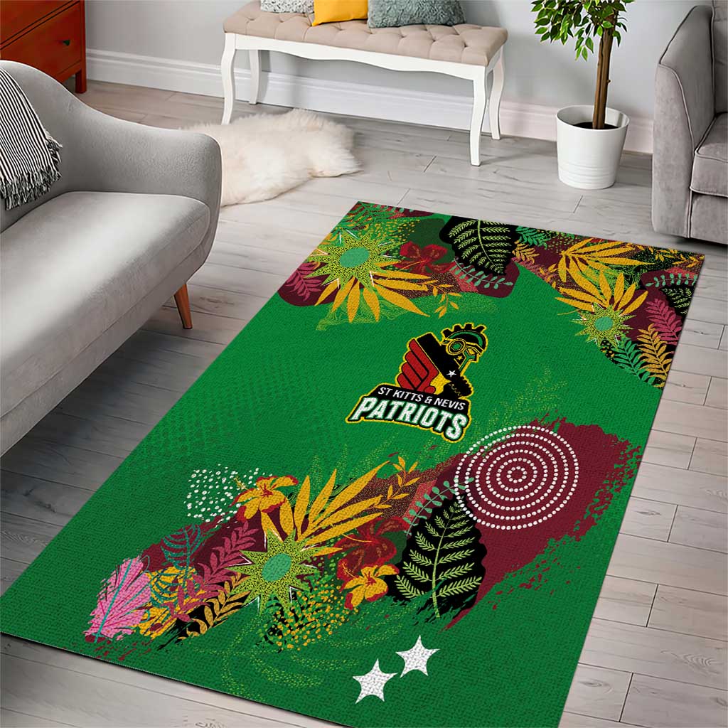 Afro-St Kitts and Nevis Cricket Patriots Area Rug Caribbean Tropical Sporty LT03