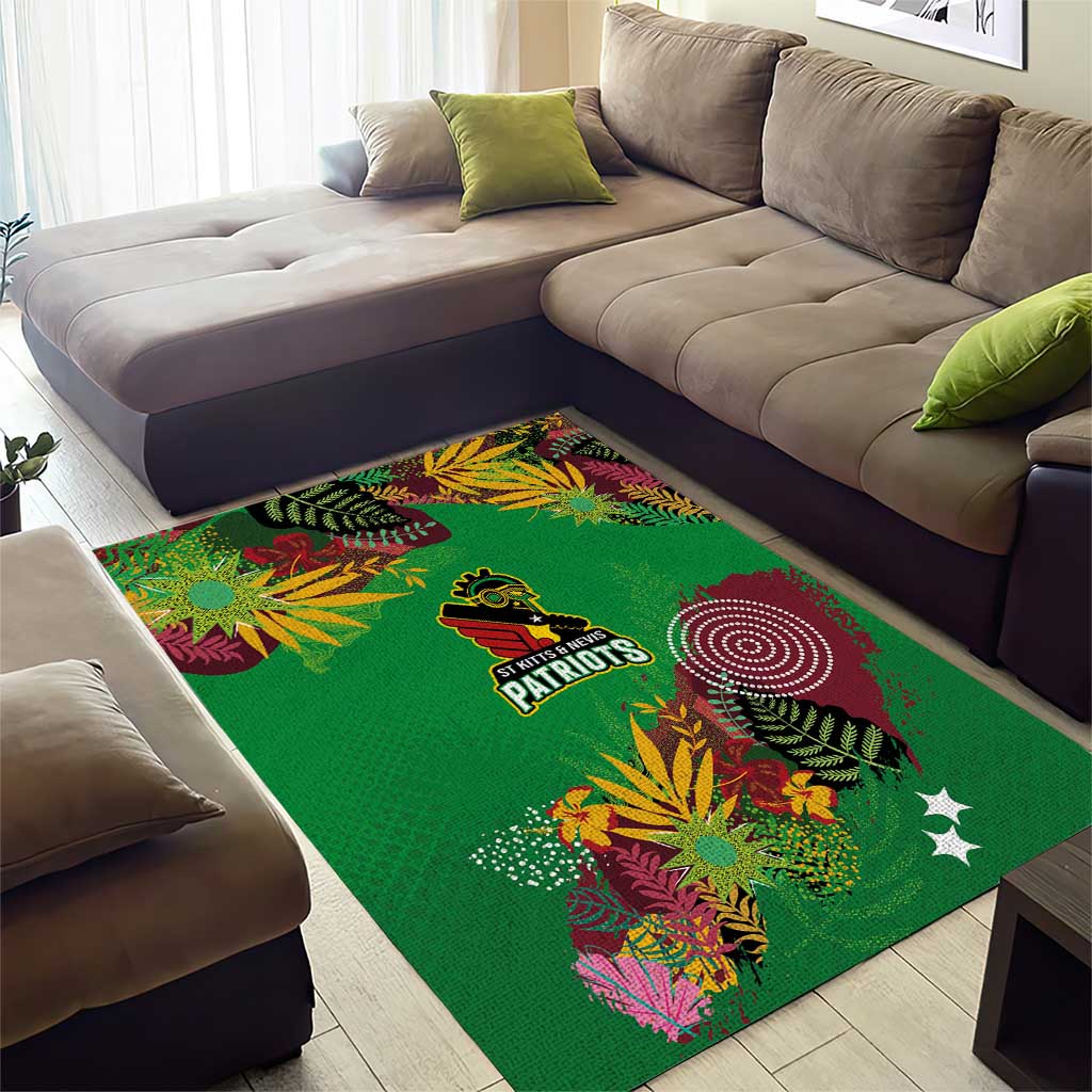 Afro-St Kitts and Nevis Cricket Patriots Area Rug Caribbean Tropical Sporty LT03