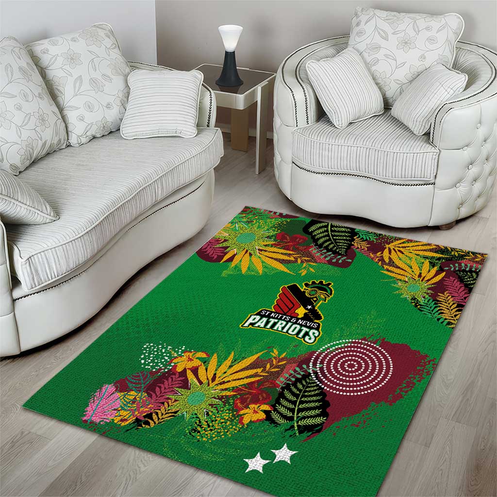 Afro-St Kitts and Nevis Cricket Patriots Area Rug Caribbean Tropical Sporty LT03