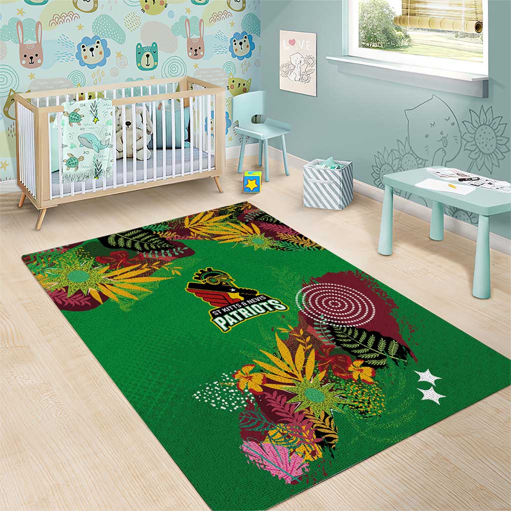 Afro-St Kitts and Nevis Cricket Patriots Area Rug Caribbean Tropical Sporty LT03